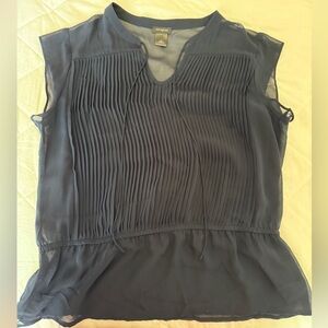 Ann Taylor Navy Blouse Size Small